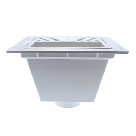 Jones Stephens 4in. PVC Hub Fit Floor Sink with 1/2 Top Grate and Dome Bottom Grate S49044